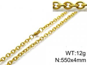 SS Gold-Plating Necklace - KN87032-Z