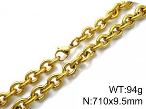 SS Gold-Plating Necklace - KN87089-Z