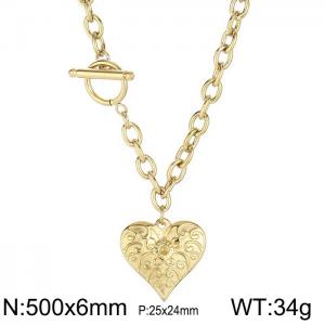 SS Gold-Plating Necklace - KN87141-Z