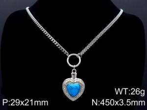 Stainless Steel Stone Necklace - KN87149-Z