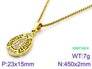 SS Gold-Plating Necklace - KN87160-K