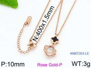 SS Rose Gold-Plating Necklace - KN87203-LE