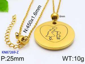 SS Gold-Plating Necklace - KN87269-Z