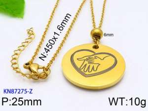 SS Gold-Plating Necklace - KN87275-Z