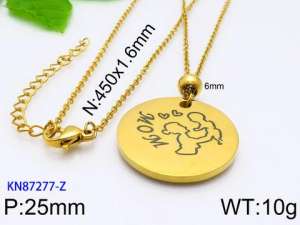 SS Gold-Plating Necklace - KN87277-Z