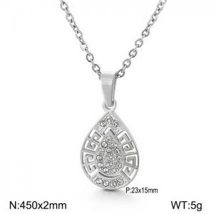 Stainless Steel Stone Necklace - KN87420-K