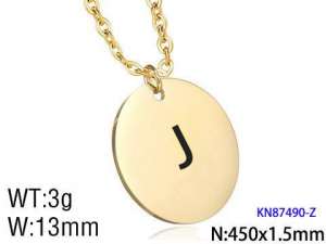 SS Gold-Plating Necklace - KN87490-Z