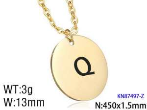 SS Gold-Plating Necklace - KN87497-Z