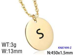 SS Gold-Plating Necklace - KN87499-Z