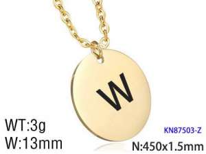 SS Gold-Plating Necklace - KN87503-Z