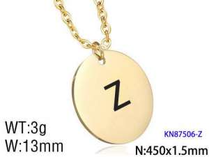SS Gold-Plating Necklace - KN87506-Z