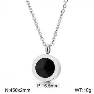 Stainless Steel Stone Necklace - KN87764-K