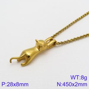 SS Gold-Plating Necklace - KN87795-KHX