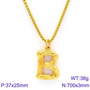 SS Gold-Plating Necklace - KN88106-KHX