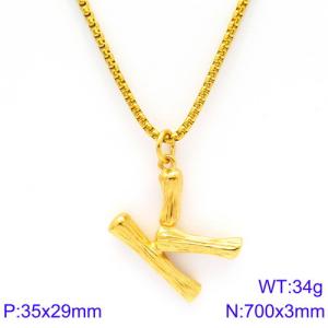 SS Gold-Plating Necklace - KN88115-KHX