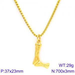 SS Gold-Plating Necklace - KN88116-KHX