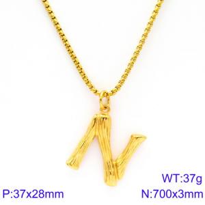 SS Gold-Plating Necklace - KN88117-KHX