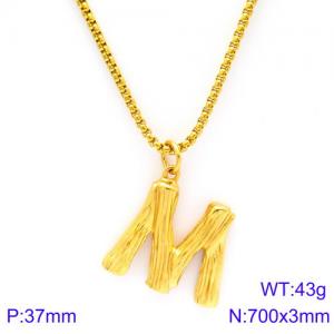 SS Gold-Plating Necklace - KN88118-KHX