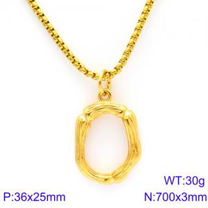SS Gold-Plating Necklace - KN88119-KHX