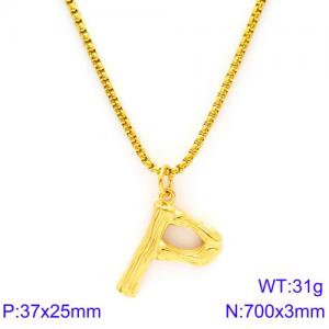 SS Gold-Plating Necklace - KN88120-KHX