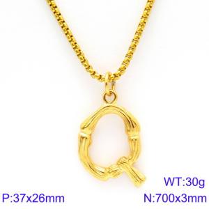 SS Gold-Plating Necklace - KN88121-KHX
