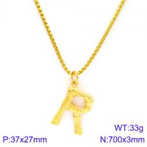 SS Gold-Plating Necklace - KN88122-KHX