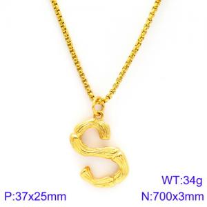 SS Gold-Plating Necklace - KN88123-KHX