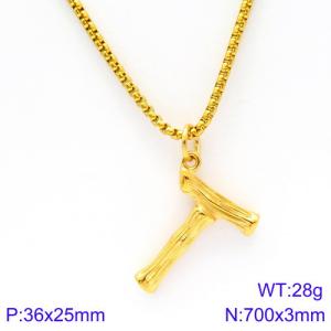 SS Gold-Plating Necklace - KN88124-KHX