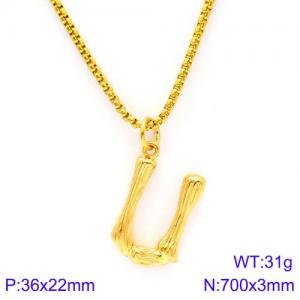 SS Gold-Plating Necklace - KN88125-KHX