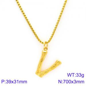 SS Gold-Plating Necklace - KN88126-KHX