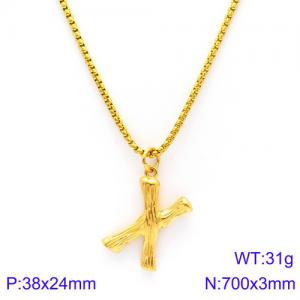 SS Gold-Plating Necklace - KN88128-KHX
