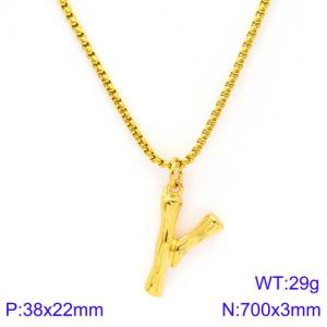 SS Gold-Plating Necklace - KN88129-KHX