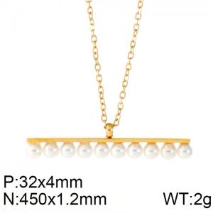 SS Gold-Plating Necklace - KN88492-K