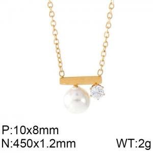 SS Gold-Plating Necklace - KN88495-K