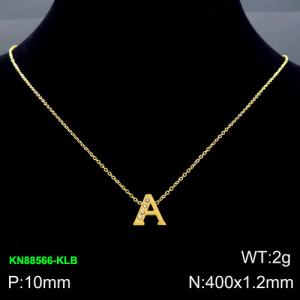 SS Gold-Plating Necklace - KN88566-KLB
