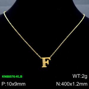 SS Gold-Plating Necklace - KN88576-KLB