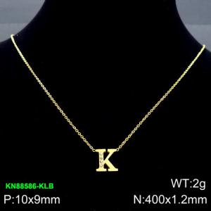 SS Gold-Plating Necklace - KN88586-KLB