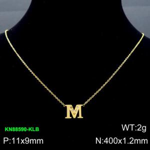 SS Gold-Plating Necklace - KN88590-KLB