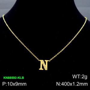 SS Gold-Plating Necklace - KN88592-KLB
