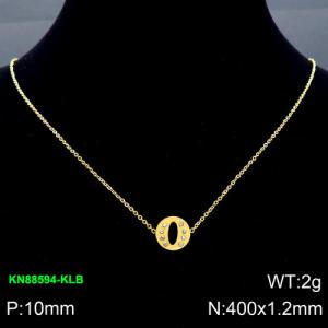 SS Gold-Plating Necklace - KN88594-KLB