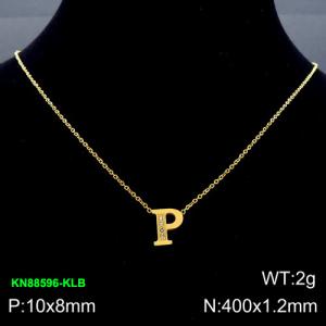 SS Gold-Plating Necklace - KN88596-KLB