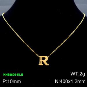 SS Gold-Plating Necklace - KN88600-KLB