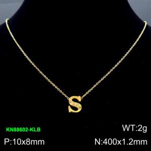 SS Gold-Plating Necklace - KN88602-KLB