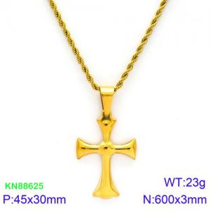 SS Gold-Plating Necklace - KN88625-K