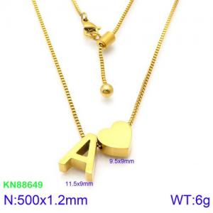 SS Gold-Plating Necklace - KN88649-KFC