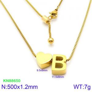 SS Gold-Plating Necklace - KN88650-KFC