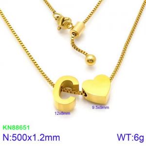 SS Gold-Plating Necklace - KN88651-KFC