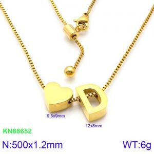 SS Gold-Plating Necklace - KN88652-KFC