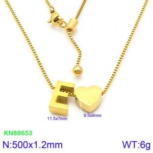 SS Gold-Plating Necklace - KN88653-KFC
