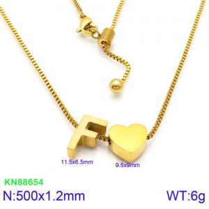 SS Gold-Plating Necklace - KN88654-KFC